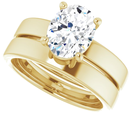 14K Yellow 9x7 mm Oval Solitaire Engagement Ring Mounting (10)