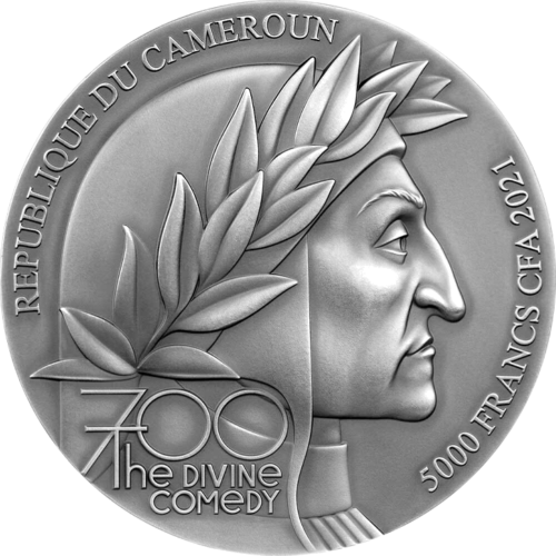 5 oz Божествена комедия 2021 Камерун сребърна монета (3)
