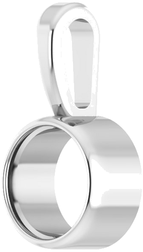 14K White 4.5 mm Round Bezel-Set Solitaire Pendant Mounting (2)