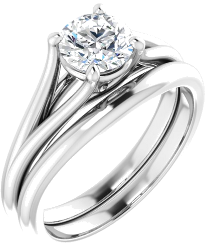 14K White 6 mm Round Solitaire Engagement Ring Mounting (6)