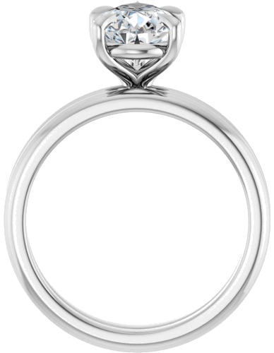 14K White 10x7 mm Pear Solitaire Engagement Ring Mounting (7)