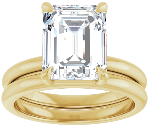 Sužadėtuvių Žiedas 585 Geltonojo Aukso Emerald 10mm x 8mm (7)