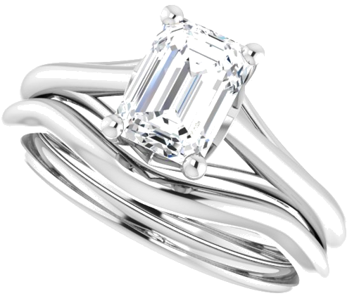 14K White 7x5 mm Emerald Solitaire Engagement Ring Mounting (10)