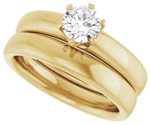 Sužadėtuvių Žiedas „Solitaire“ 585 Geltonojo Aukso Round 5.2mm (10)
