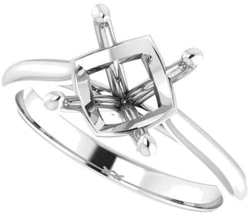 14K White 8.8 mm Round Solitaire Engagement Ring Mounting (5)