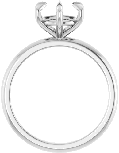 18K White 8 mm Round Solitaire Engagement Ring Mounting (2)