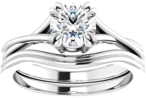 Sužadėtuvių Žiedas „Solitaire“ 585 Baltojo Aukso Round 6mm (8)