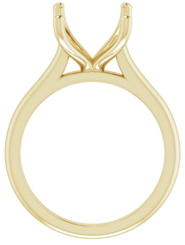 14K Yellow 11x9 mm Emerald Solitaire Engagement Ring Mounting (2)