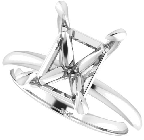 Sužadėtuvių Žiedas „Solitaire“ 950 Platinos Emerald 10mm x 8mm (5)