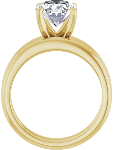 Sužadėtuvių Žiedas „Solitaire“ 585 Geltonojo Aukso Oval 10mm x 8mm (7)