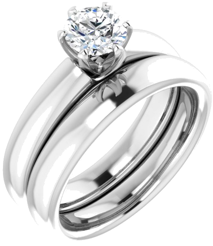 Sužadėtuvių Žiedas „Solitaire“ 585 Baltojo Aukso Round 5.5mm (6)