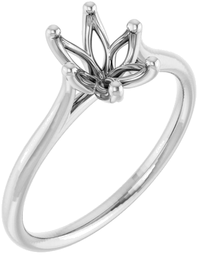 Sužadėtuvių Žiedas „Solitaire“ 585 Baltojo Aukso Oval 8mm x 6mm (1)