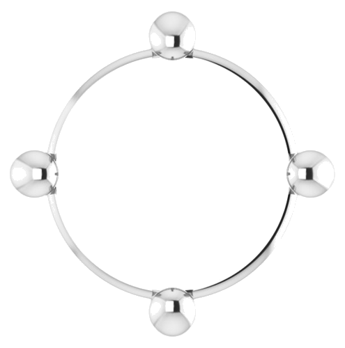 Pakabukas „Round 4-Prong Cabochon“ 585 Baltojo Aukso Round 5mm (1)