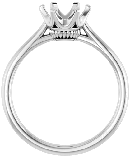14K White 7.4 mm Round Engagement Ring Mounting (2)