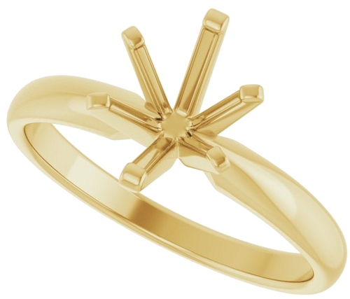 14K Yellow 8 x 6 mm Oval Solitaire Engagement Ring Mounting (5)
