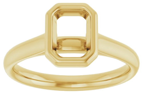 14K Yellow  7x5 mm Emerald Solitaire Engagement Ring Mounting (3)