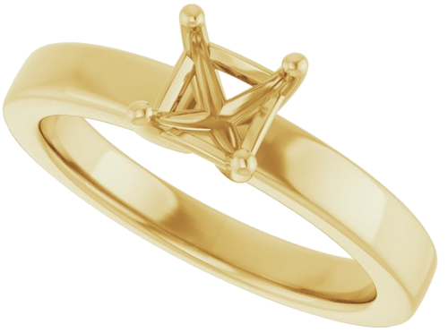 Sužadėtuvių Žiedas „Solitaire“ 585 Geltonojo Aukso Asscher 5mm (4)