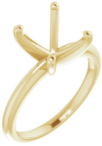 14K Yellow  11x9 mm Oval Solitaire Engagement Ring Mounting (1)