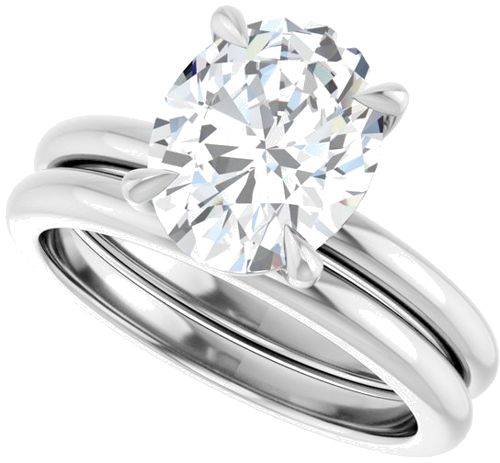 Sužadėtuvių Žiedas 950 Platinos Oval 10mm x 8mm (10)