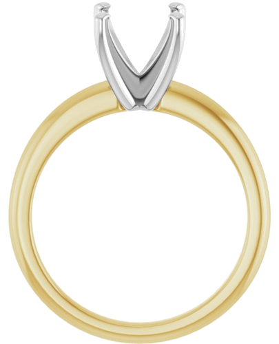 14K Yellow   White  8.2 mm Round Solitaire Engagement Ring Mounting (2)