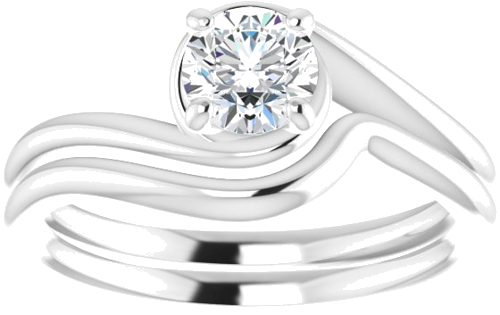 14K White 5.2 mm Round Engagement Ring Mounting (8)