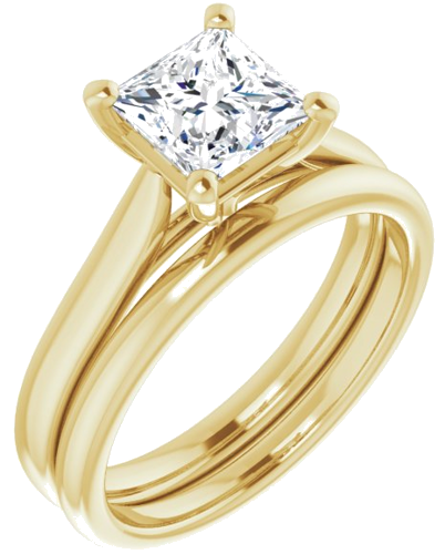 Sužadėtuvių Žiedas „Solitaire“ 585 Geltonojo Aukso Square 6mm (6)