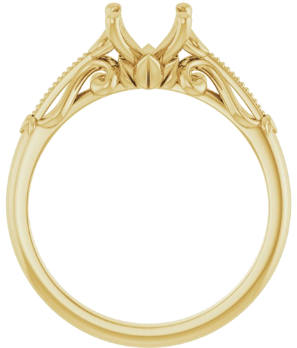 14K Yellow 8x6 mm Oval Sculptural-Inspired Engagement Ring Mounting (2)