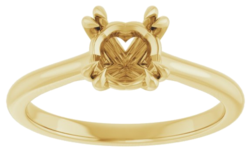 14K Yellow 6.5 mm Round Solitaire Engagement Ring Mounting (3)