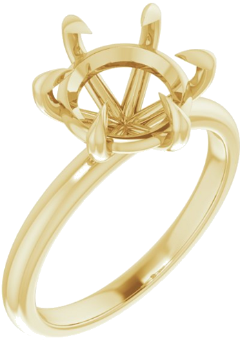 14K Yellow 9.4 mm Round Solitaire Engagement Ring Mounting (1)