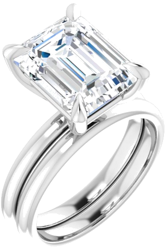 Platinum  11x9 mm Emerald Solitaire Engagement Ring Mounting (6)