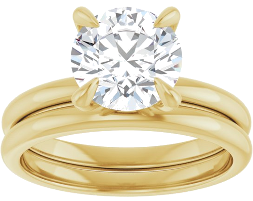 14K Yellow  8 mm Round Solitaire Engagement Ring Mounting (8)