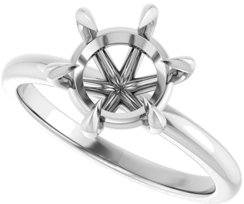 Platinum 8.2 mm Round Solitaire Engagement Ring Mounting (5)
