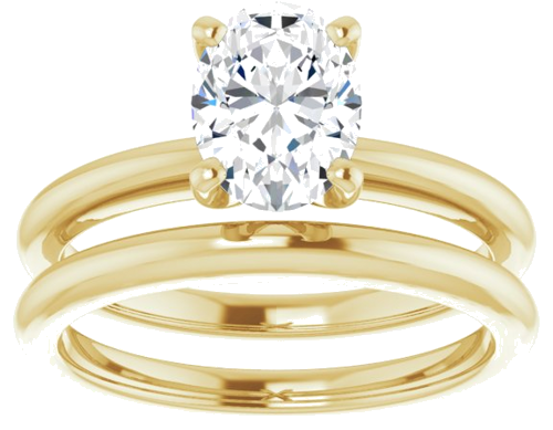 14K Yellow  8x6 mm Oval Solitaire Engagement Ring Mounting (8)