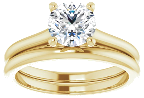 14K Yellow 6.5 mm Round Solitaire Engagement Ring Mounting (8)