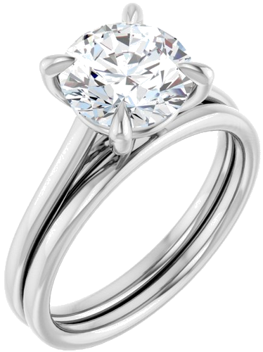 14K White  8.2 mm Round Solitaire Engagement Ring Mounting (6)