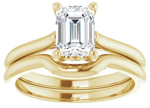 Sužadėtuvių Žiedas „Solitaire“ 585 Geltonojo Aukso Emerald 7mm x 5mm (8)