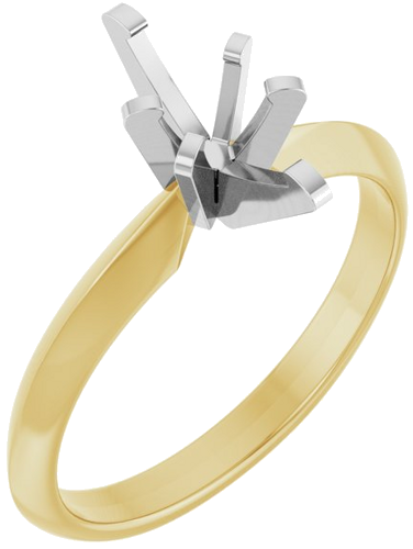 14K Yellow White 8.5x4.5 mm Marquise Solitaire Engagement Ring Mounting (1)