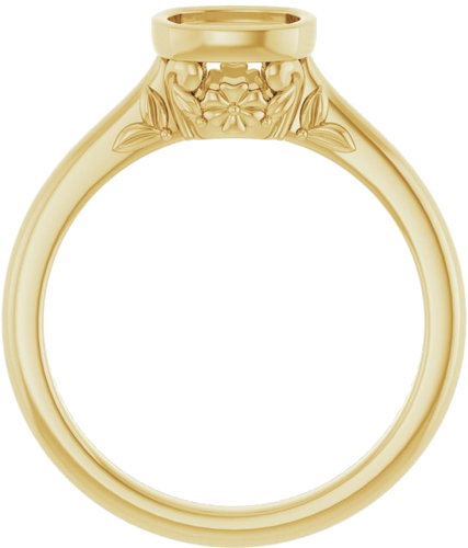 Sužadėtuvių Žiedas „Bezel-Set“ 417 Geltonojo Aukso Cushion 6mm (2)