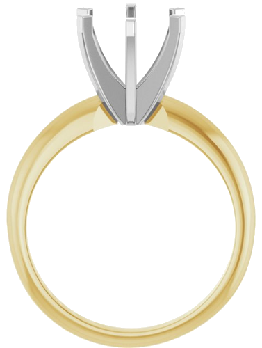 14K Yellow   Platinum 7.8-8.6 mm Round 6-Prong Solitaire Ring Mounting (2)