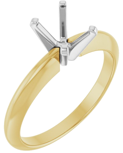 14K Yellow   White 6.5x4.5 mm Emerald Solitaire Engagement Ring Mounting (1)