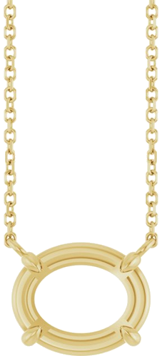 14K Yellow 11x9 mm Oval 18  Necklace Mounting (1)