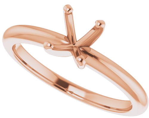 14K Rose  7x5 mm Oval Solitaire Engagement Ring Mounting (5)