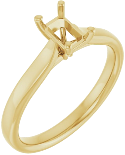 Sužadėtuvių Žiedas „Solitaire“ 585 Geltonojo Aukso Emerald 6mm x 4mm (1)