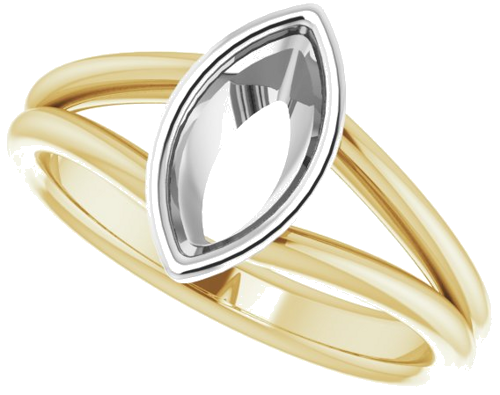 14K Yellow   White 10x5 mm Marquise Engagement Ring Mounting (5)