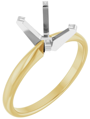 Sužadėtuvių Žiedas „Solitaire“ 585 Baltojo Ir Geltonojo Aukso Oval 9mm x 7mm (1)