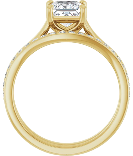 14K Yellow 5.5 mm Square Solitaire Engagement Ring Mounting (7)