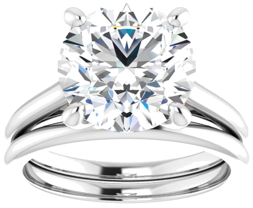 14K White   Rose  10 mm Round Solitaire Engagement Ring Mounting (8)