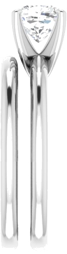 14K White  6 mm Cushion Solitaire Engagement Ring Mounting (9)