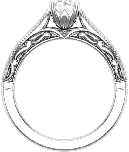 14K White 5.8 mm Round Solitaire Engagement Ring Mounting (4)