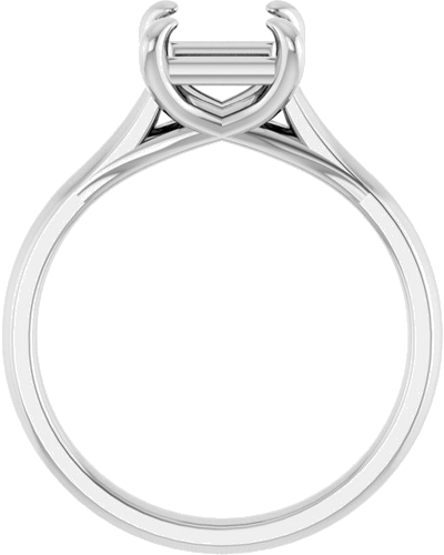 14K White 6.5 mm Square Solitaire Engagement Ring Mounting (2)